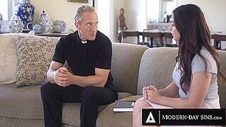 Pervy Priest Creampies Horny Teen 18+ Keira Croft After Taking Her Anal Virginity!