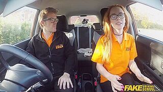 Fake Driving Instructor Fucks His Cute Ginger Teen 18+ Student 18+ In The Car And Gives Her A Creampie