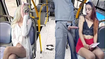 Encoxada on the bus worker took out his dick in public!
