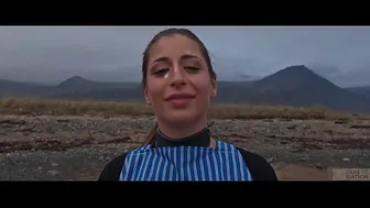 Beautiful Italian babe Silvia Soprano dominated roughly on the beach in Norway in a cinematic adventure, with hard slapping, spitting, and kinky play