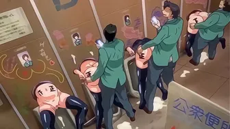 Hentai - College Public Bathroom Fuck-Holes [Subtitled]