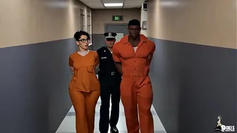 Nerdy girl gets stuffed full of fat cock in prison