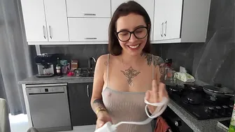 My husband just left, and you're already fucking me in the ass!?