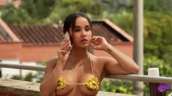 LATINA TEEN slut fucks the delivery guy while tanning!