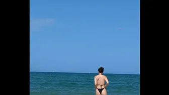 Fucking my Asian girlfriend in a tent on a public beach. I cum inside!