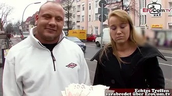 German Street Casting - Real Couple Try Porn