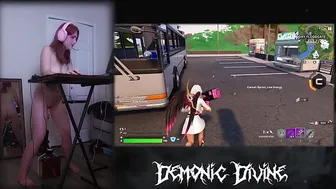 Gamer Gooner Girl Plays Fortnite with Fuck Machine Part 1