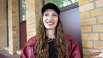 GERMAN SCOUT - Slim Ukrainian Girl Mari Moon accidentally cum in eye at Pick Up Casting Fuck in Berlin