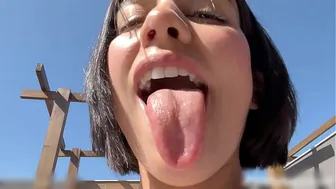 SQUIRTING or PEEING? She's excited to be caught by the neighbors!