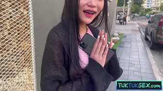 Tiny Thai teen cutie picked up on the street and taken for a ride