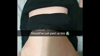 Pregnant MILF pays boyfriends Debt Over Snapchat - Cuckold Captions