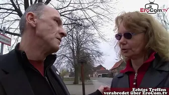 Mature German housewife persuaded to have sex on the street