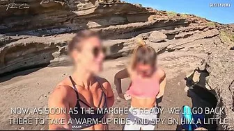 TWO BITCHES ON THE BEACH: my cock exposed to two fit girls on the beach