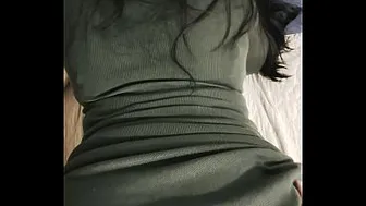 My wife, on all fours, at the end of the video tells me she wants another cock