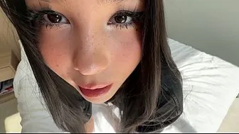 SHY JAPANESE BRUNETTE NEWLYWED SECRETLY FILMS HERSELF RIDING HER HUSBAND'S BEST FRIEND WHILE HE'S AWAY