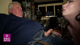 Babysitter blackmailed by grandpa and creampied - trailer