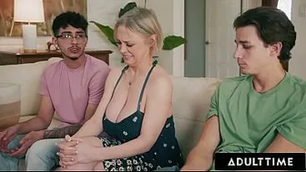 ADULT TIME - Horny Stepbros Team Up To SPITROAST Exasperated Stacked Stepmom Dee Williams