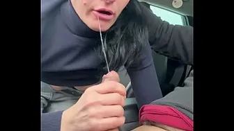 She suck his dick and his balls in the same time