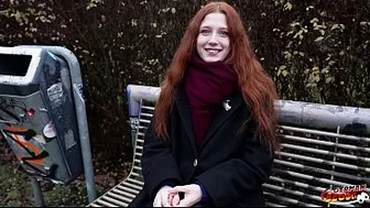 GERMAN SCOUT - Real Redhead Ginger Teen Alice Seduce with small Tits First Porn Casting without condom in Berlin