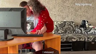 Horny GF Fucks BF's Best Friend Right Behind His Back While He Games – Anal Creampie