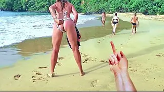 Milf teased him and got dick in her ass in front of everyone