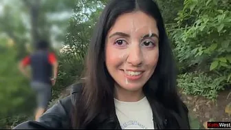 Crazy Cumwalk in Public Park Full of People - Public Blowjob Flashing Upskirt