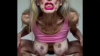 Ugly old smoking granny still wants to get fucked! [AI]