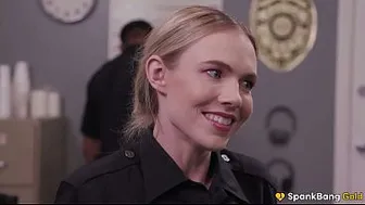 SPANKBANG GOLD - Cheating Hot Cop Gangbanged By Entire Cop Force