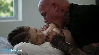 ADULTMOBILE - Stepdad Can’t Resist His Petite Stepdaughter And Gives Her A Hard, Creamy Fuck