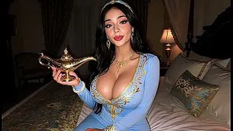 The genie granted Jasmine's wish: to fuck her until she trembled [AI Generated]