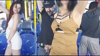 Slut gets groped in public on the bus!