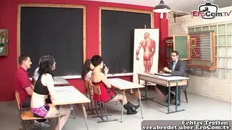 Sex in the German school with the teacher