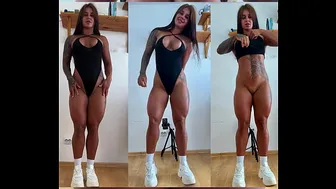 Long-legged Beauty in Bodysuit Gets Fucked Hard in the Ass and Swallows Cum in Her Mouth