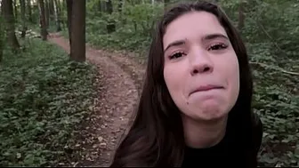 Extreme sex in the forest: with a (censore) with big breasts.