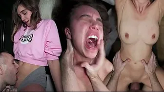 PUSHED TO THE EDGE: Her First ROUGH Threesome