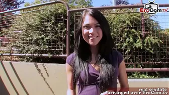 small likeable british skinny young woman picked up on the street