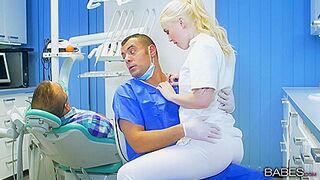 Kinky Dentist Bangs His Sexy Blonde Assistant With Misha Cross