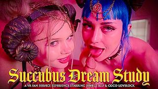 Succubus Dream Study - Cosplay Mff Threesome Pov With Coco Lovelock And Jewelz Blu