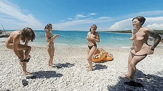 Rebeka Ruby And Miss Pussycat - Vacation To A Topless Beach Then Late Night 4 Girl Naked Dancing Adreana Sammy - Outdoor Amateurs Party