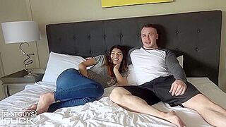 Naughty girl fucked by her muscled lover